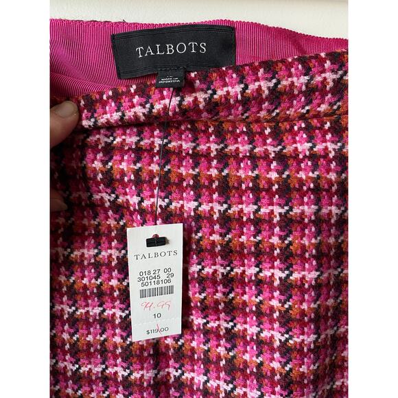 NWT Talbots Pink/Red Wool Blend Zippered Pencil Skirt- Women's Size 10 - Picture 10 of 11
